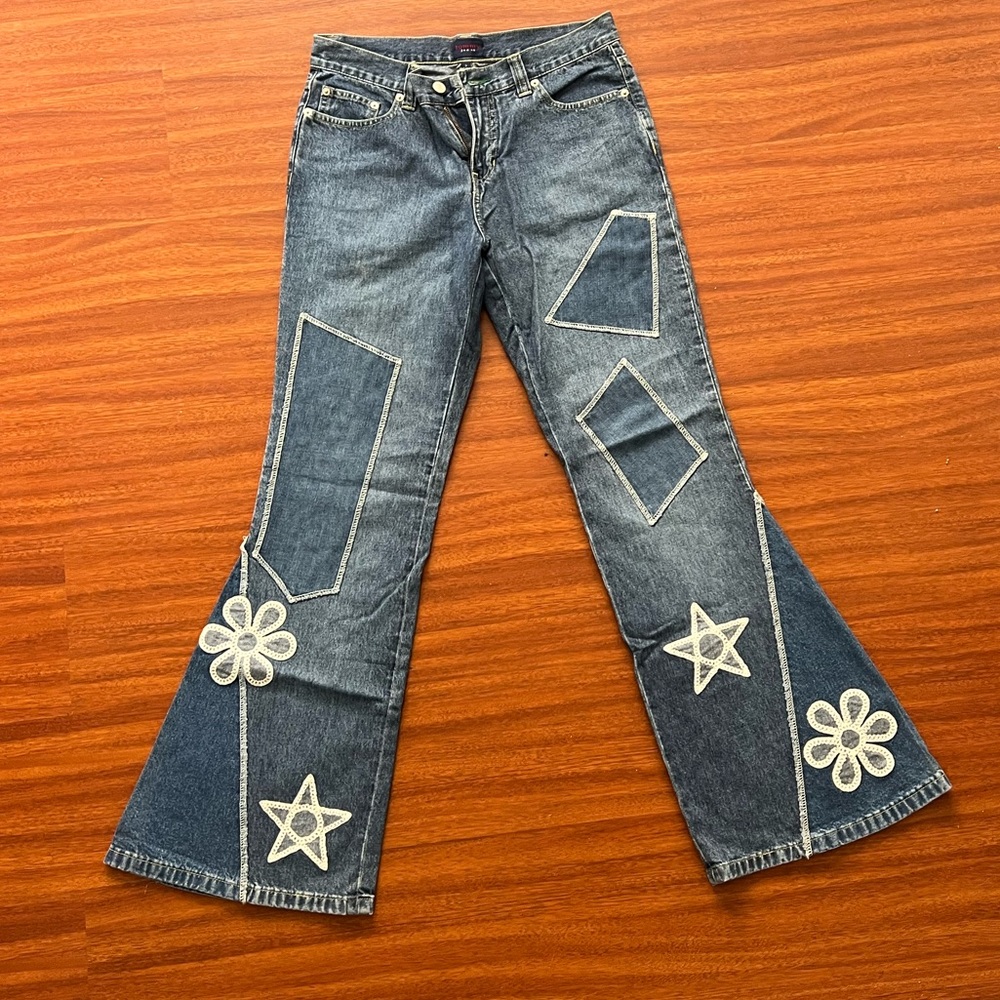 Tommy Hilfiger Blue Flare Jeans with Star Appliqués